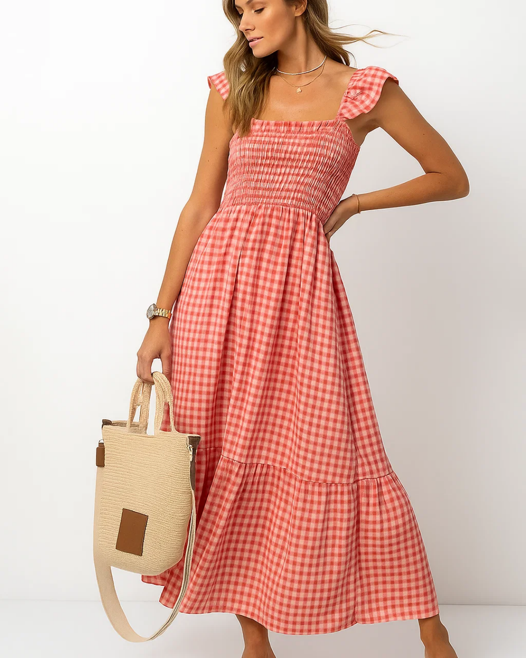 Women’s Checked Stylish Maxi Dress
