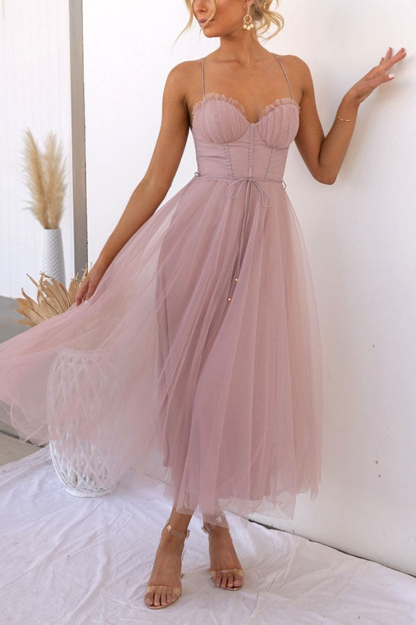 Women's Elegant Corset Style Midi Dress