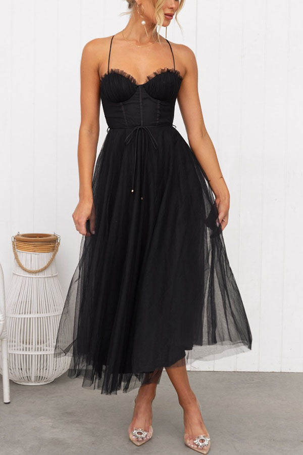 Women's Elegant Corset Style Midi Dress