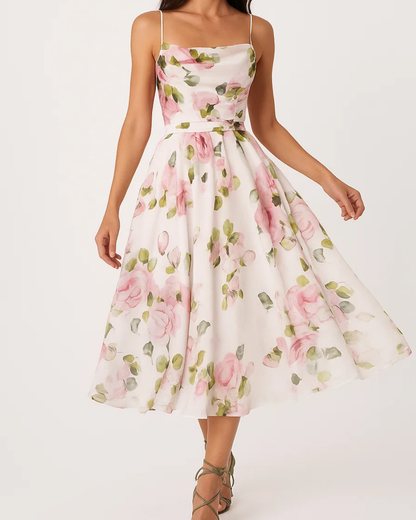 Women's Elegant Summer Flowy Midi Dress