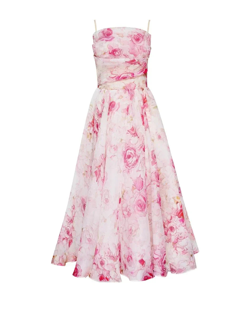 Women's Elegant Summer Flowy Midi Dress
