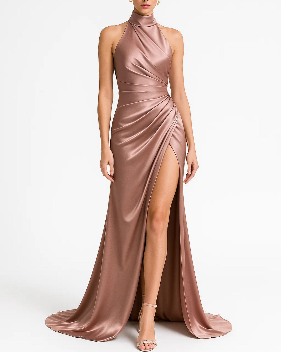 Women's Elegant Halter Neck Evening Maxi Dress