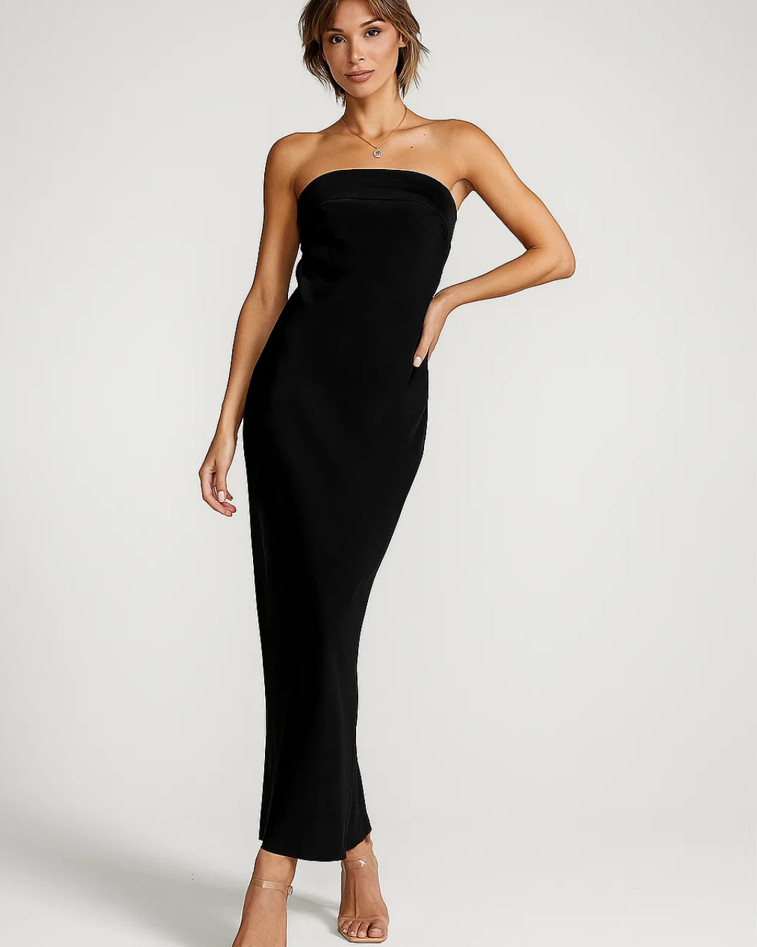 Women's Elegant Strapless Evening Maxi Dress