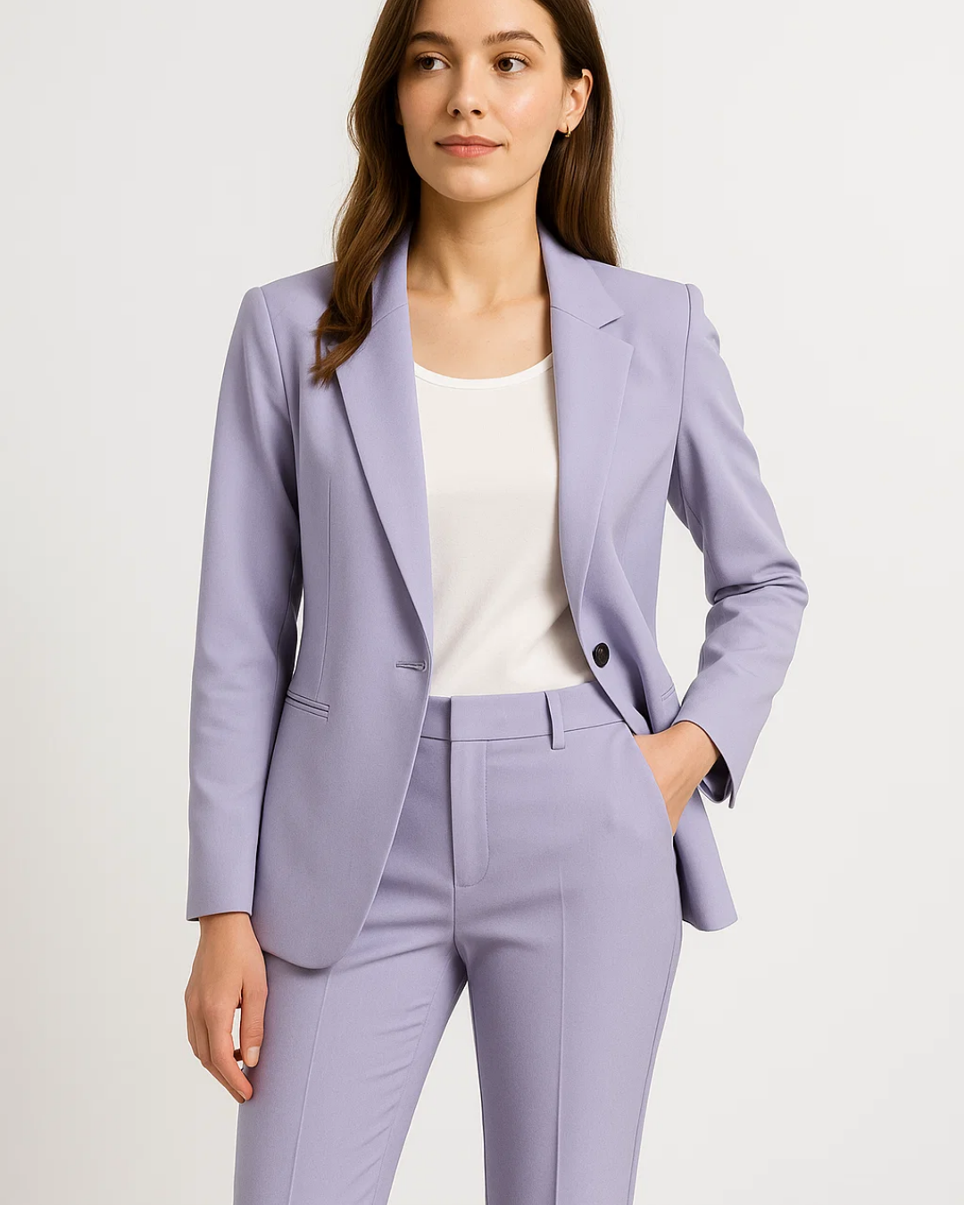 Women's Elegant Tailored Blazer and Trousers Set
