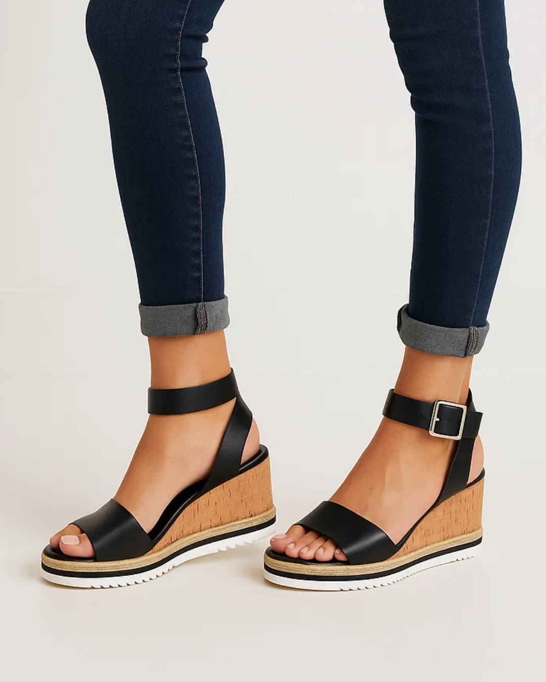 Women's Elegant Thick Strap Wedge Sandals