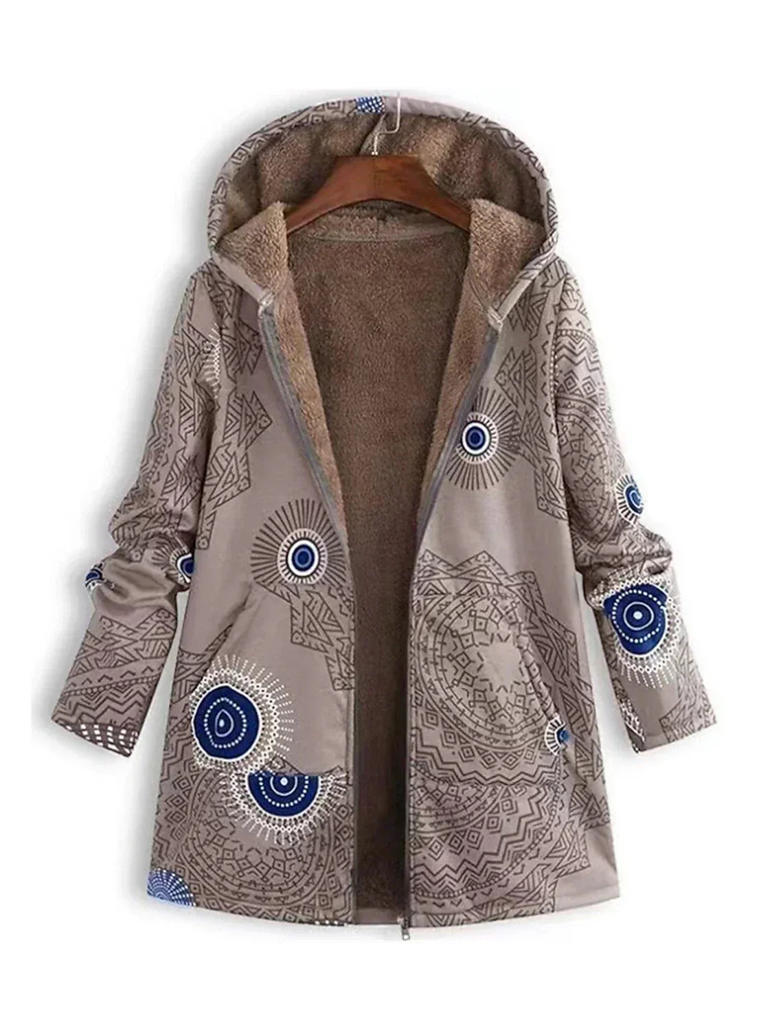 Women's Geometric Print Winter Jacket