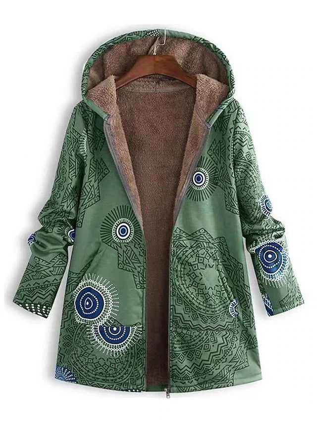 Women's Geometric Print Winter Jacket
