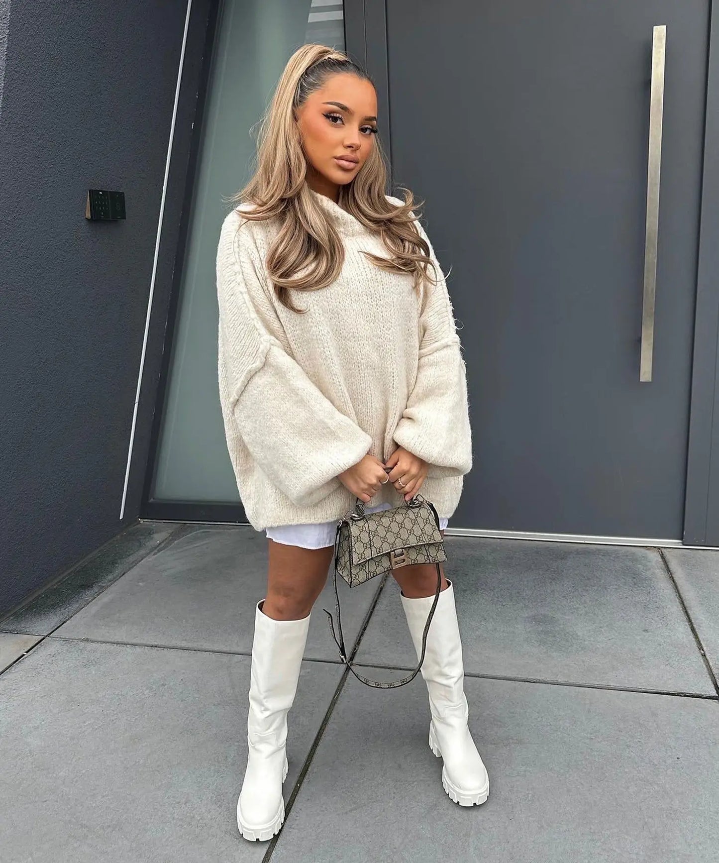 Riley | Women’s Winter Oversized Long Sleeve Turtlenecks Sweater