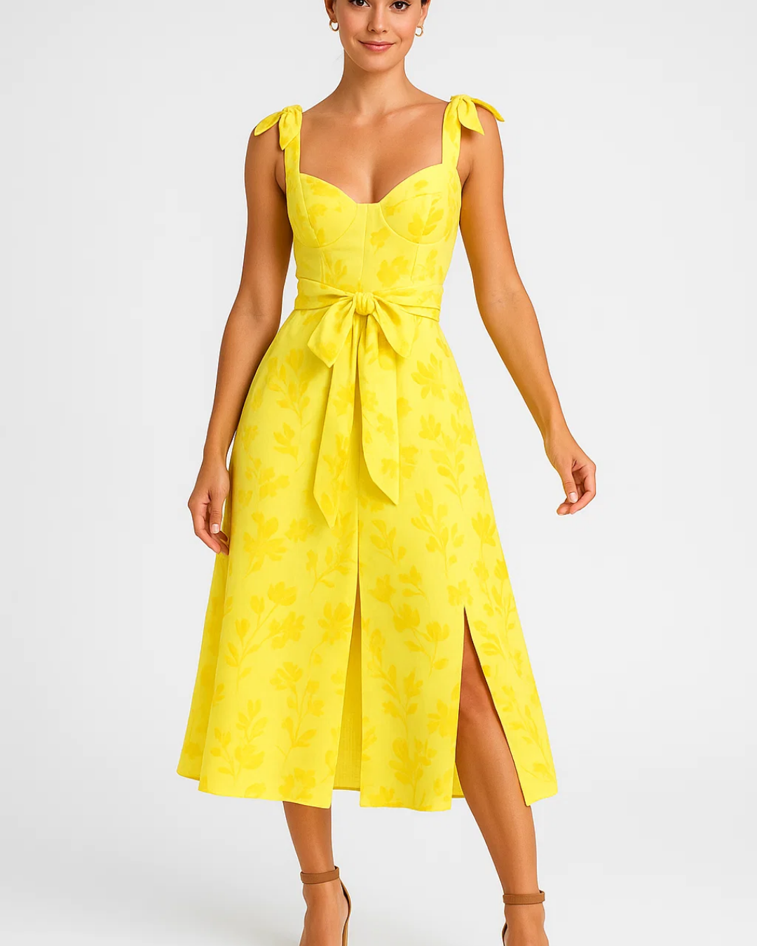 Women's Romantic Floral Midi Dress