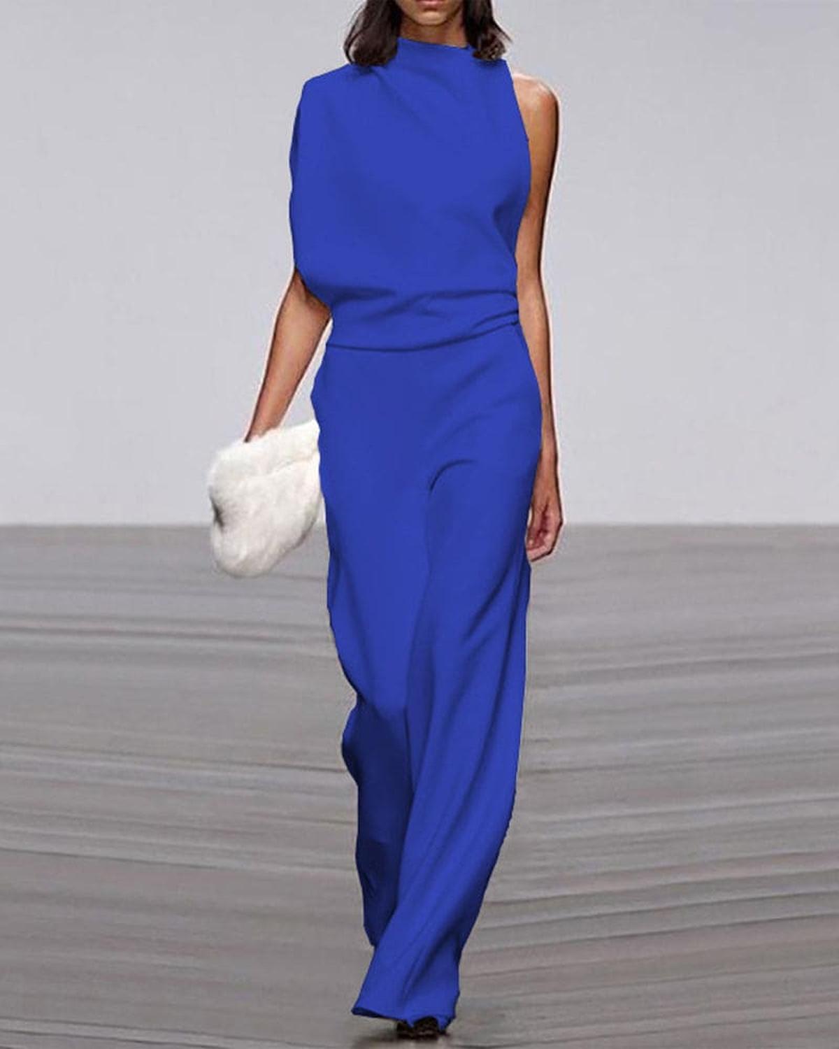 TrendAura Bella - Women Chic High Neck Shoulder Jumpsuit For Modern Sophistication On Any Occasion