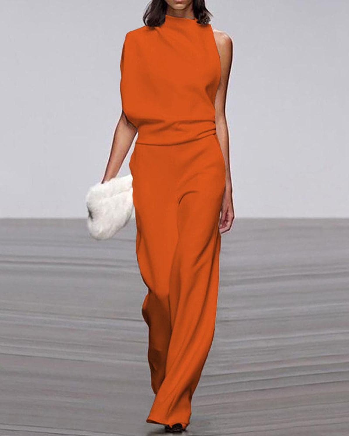 TrendAura Bella - Women Chic High Neck Shoulder Jumpsuit For Modern Sophistication On Any Occasion