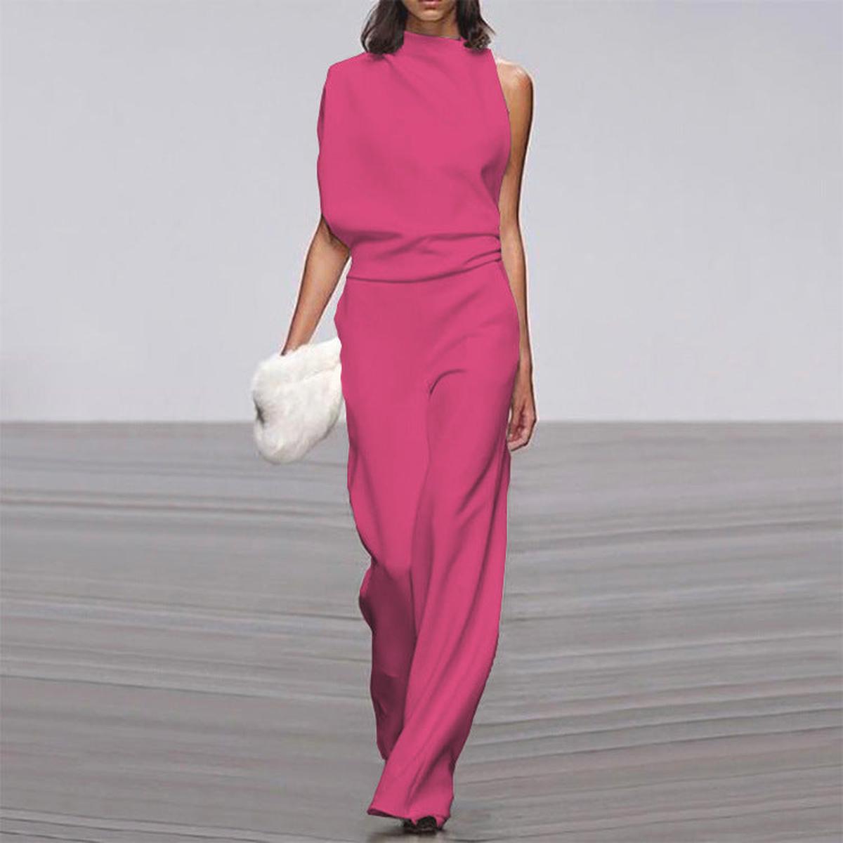 TrendAura Bella - Women Chic High Neck Shoulder Jumpsuit For Modern Sophistication On Any Occasion