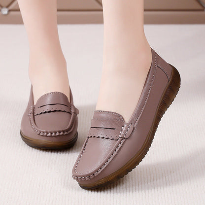 Womens Orthopedic Wide Fit Slip Ons Leather Comfort Loafers For All Day Support And Relief