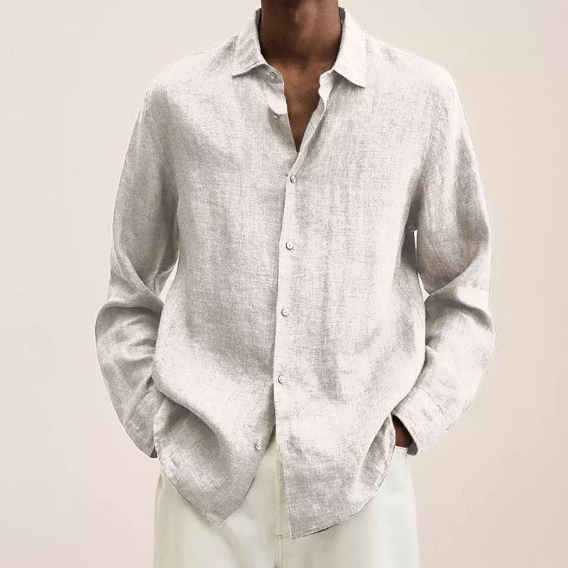 Noah Linen Shirt For Men - Breathable Linen, All Day Comfort, Turn-Down Collar, Casual Essential