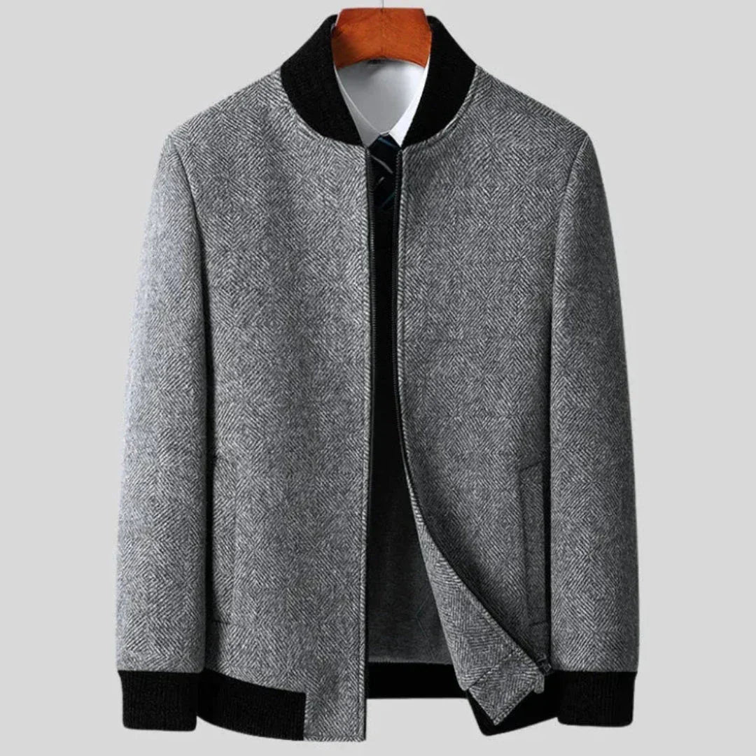 Wyatt Herringbone Wool Overcoat