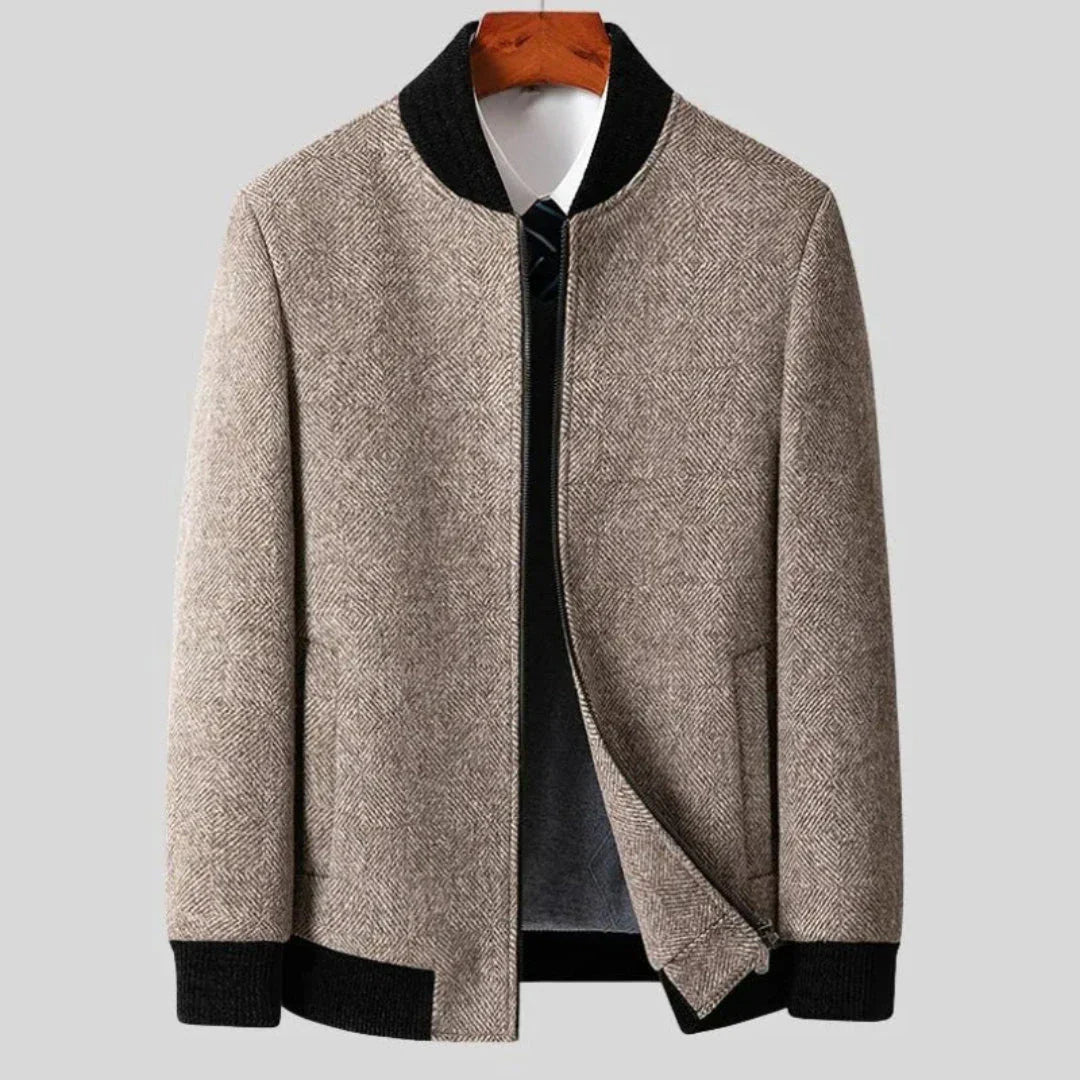 Wyatt Herringbone Wool Overcoat