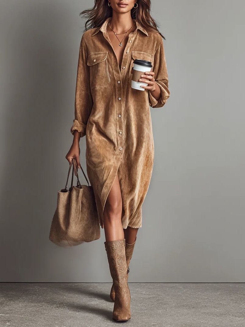 Women's Flared Hem Dress with Versatile Style and Comfortable Fit - TrendAura