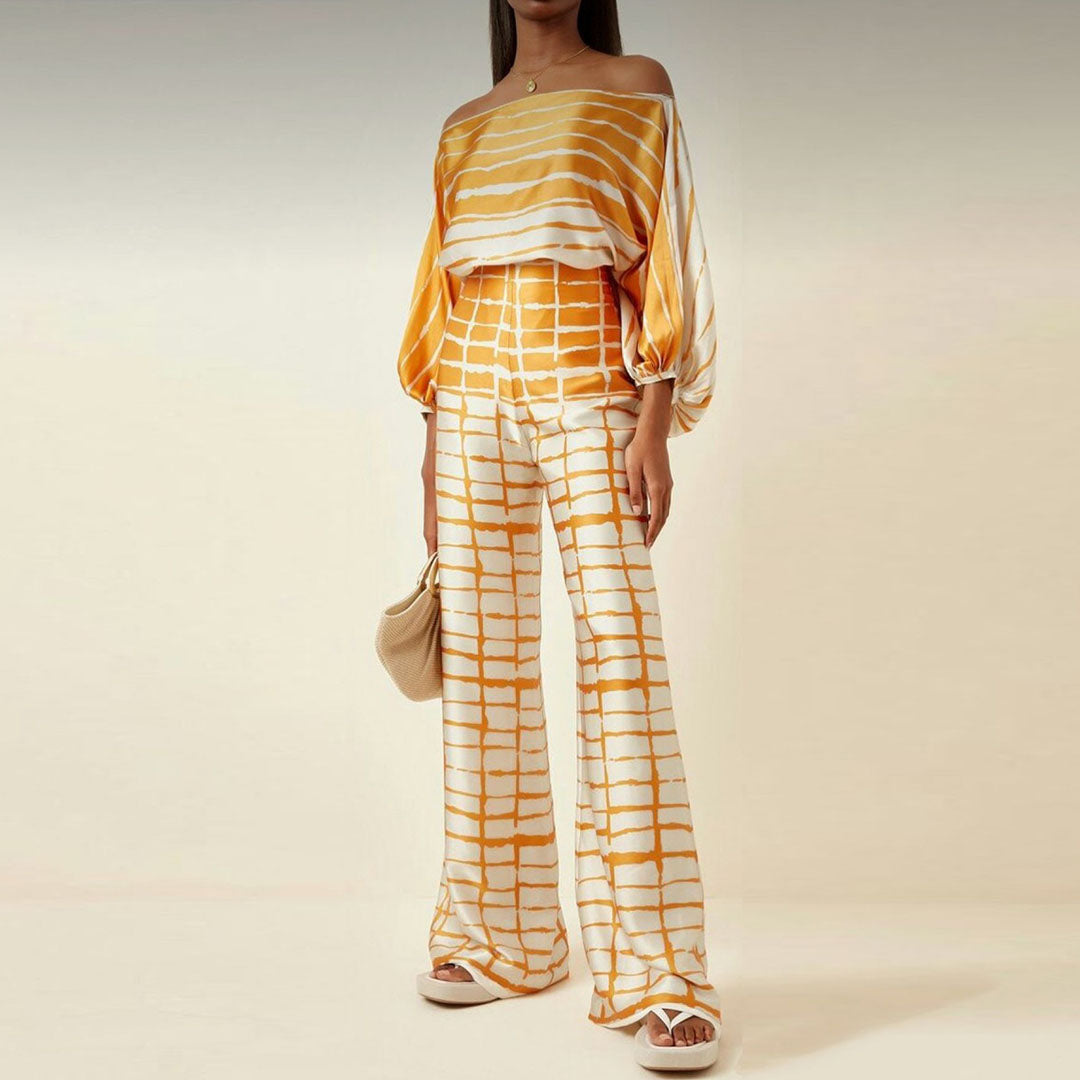 Lumiere Women Two Piece Suit Elegant Comfortable Printed Fabric For Fall Style And Seasonal Wear