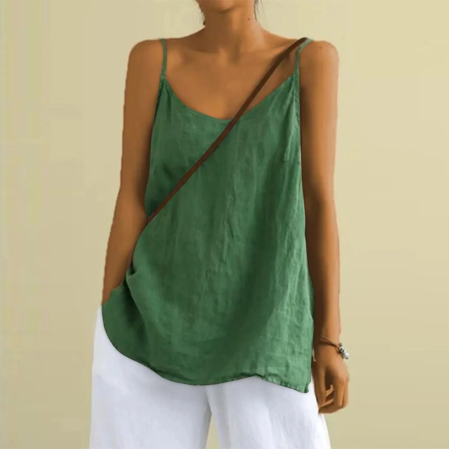 Women's spaghetti strap top - Loose - Summer - Sleeveless