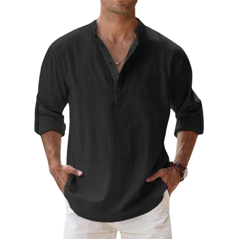 Zup Mens Linen Shirt Breathable Lightweight Comfort For Spring And Summer Stylish Relaxed Fit