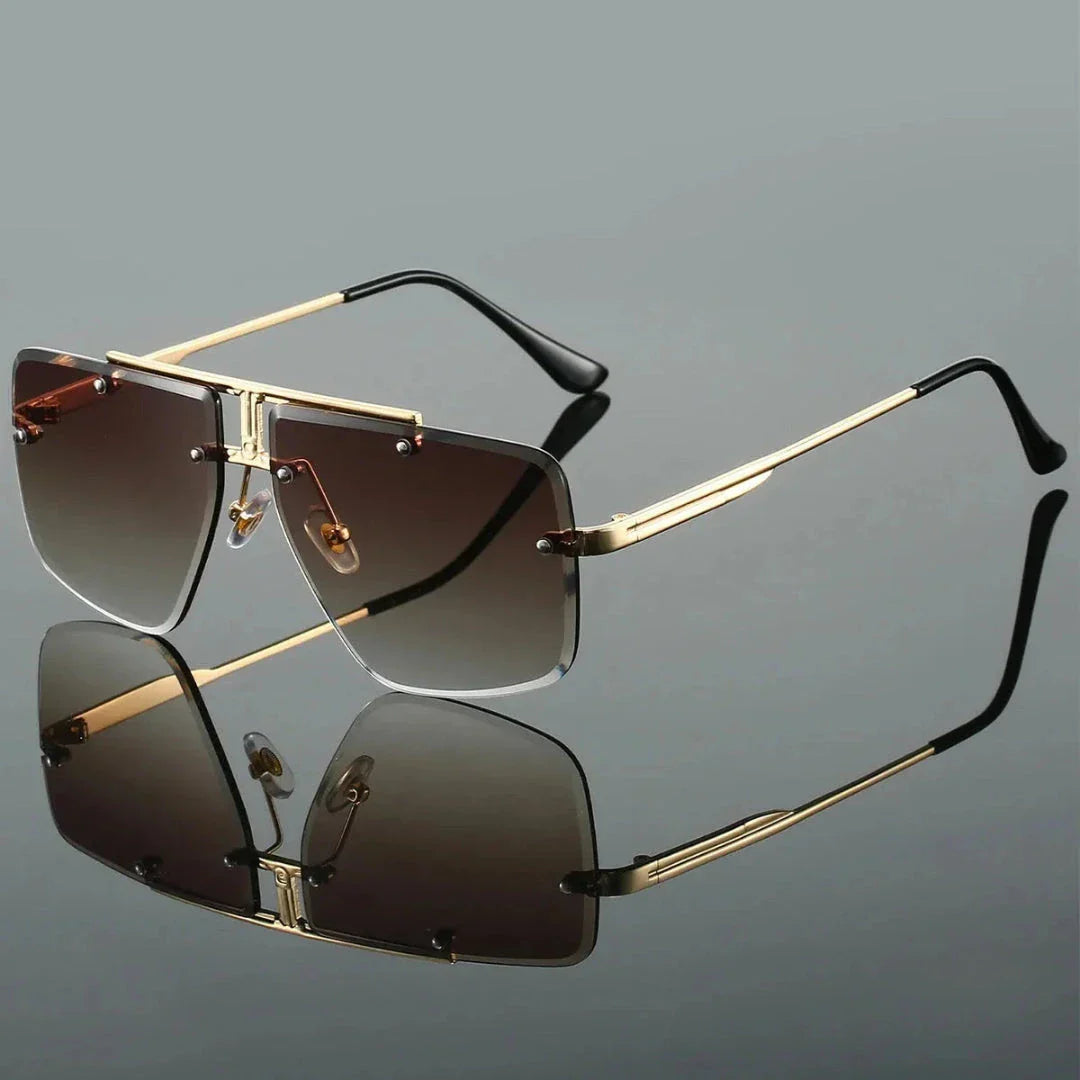 Zani Oversized Square Rimless Sunglasses