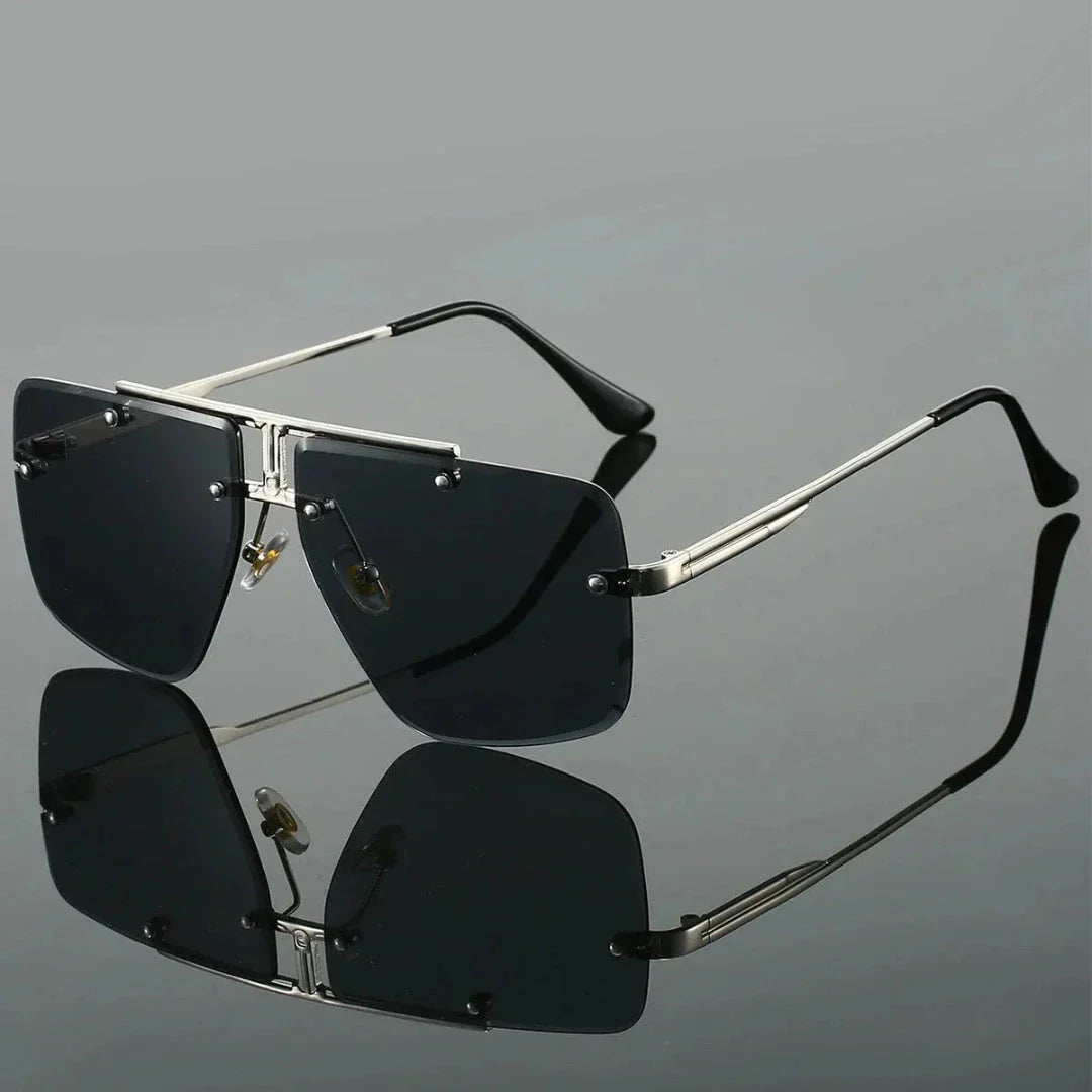 Zani Oversized Square Rimless Sunglasses