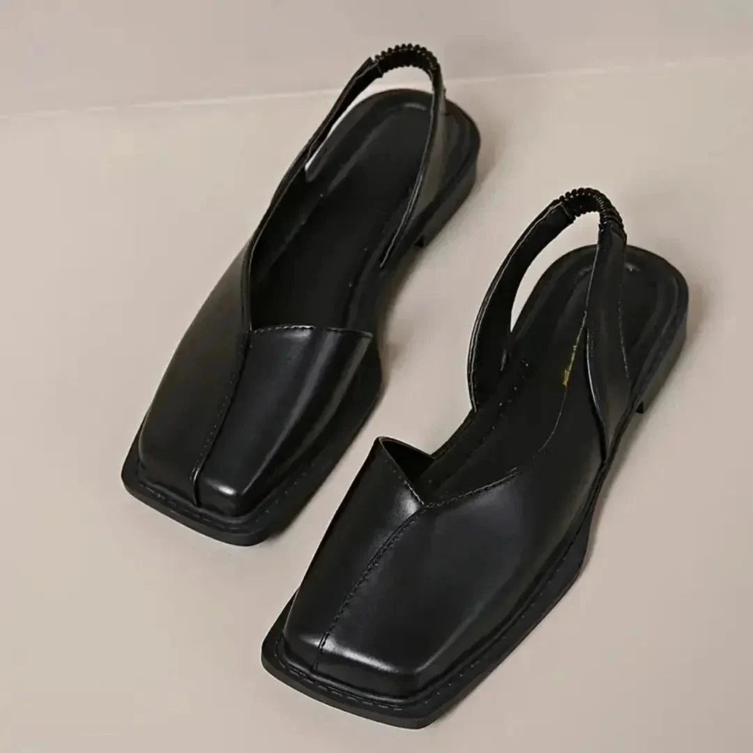 Zara Square-Toe Slingback Flats