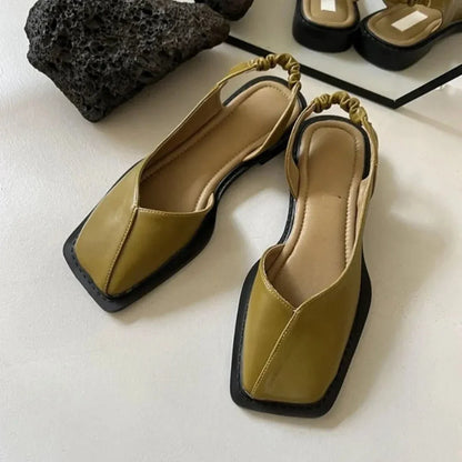 Zara Square-Toe Slingback Flats