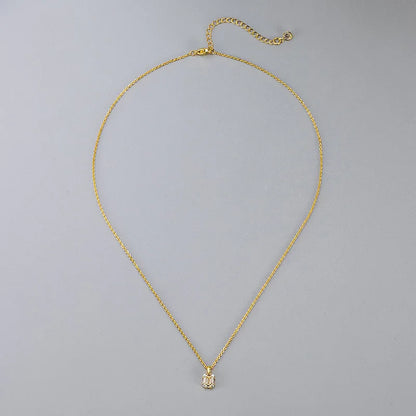 Zircon Cube Pendant Necklace Women made of Copper