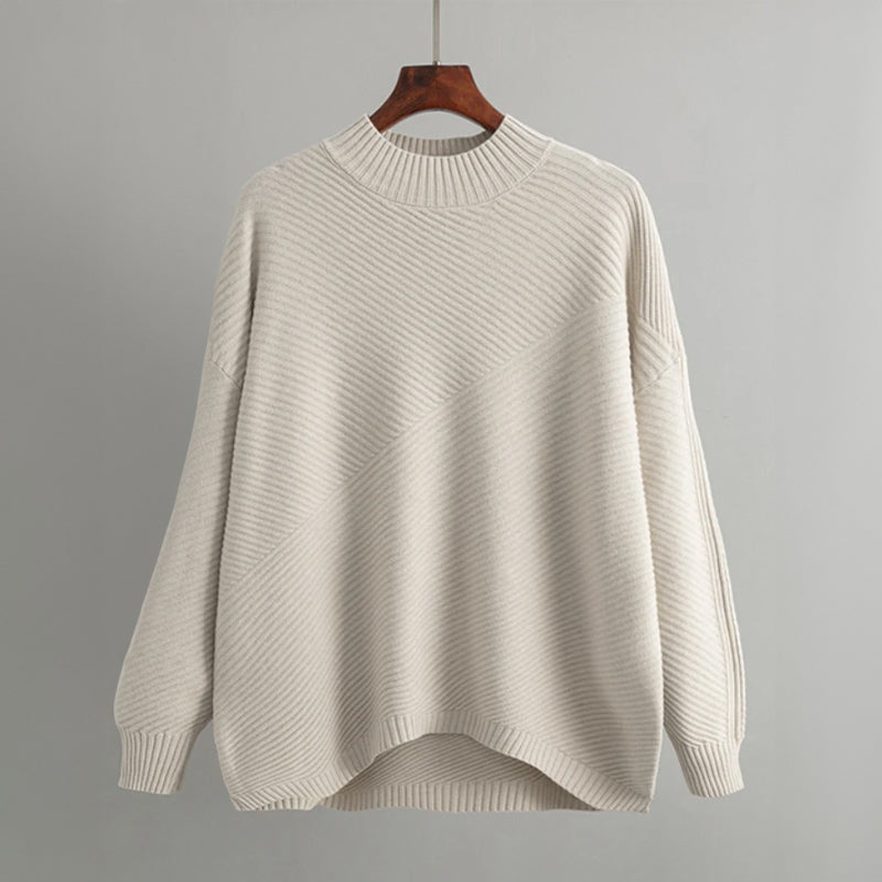 Zoé Vintage Knit Pullover For Women Elegant Retro Style With Cozy High Neck Soft Knit Fabric For All Day Comfort