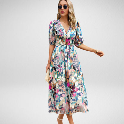 Ada | Elegant Maxi Dress with V-Neck for Women, Summer Long Dress