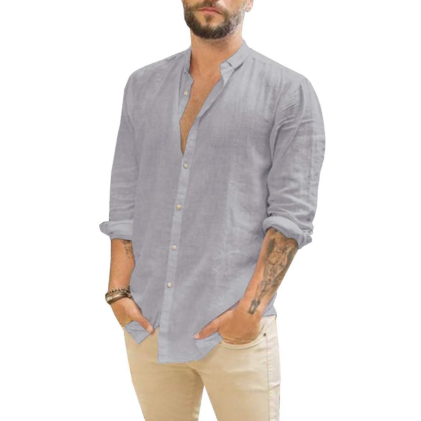 Damian | Solid linen shirt for men