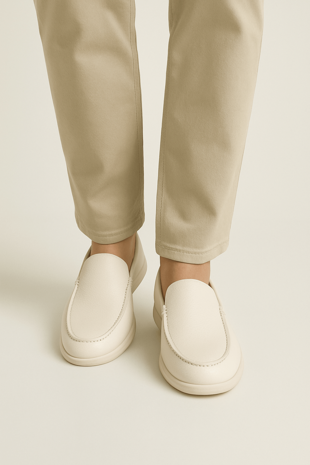 Two Tone Leather Loafers For Men With Modern Comfort And Elegant Design And Lightweight Flexible Sole