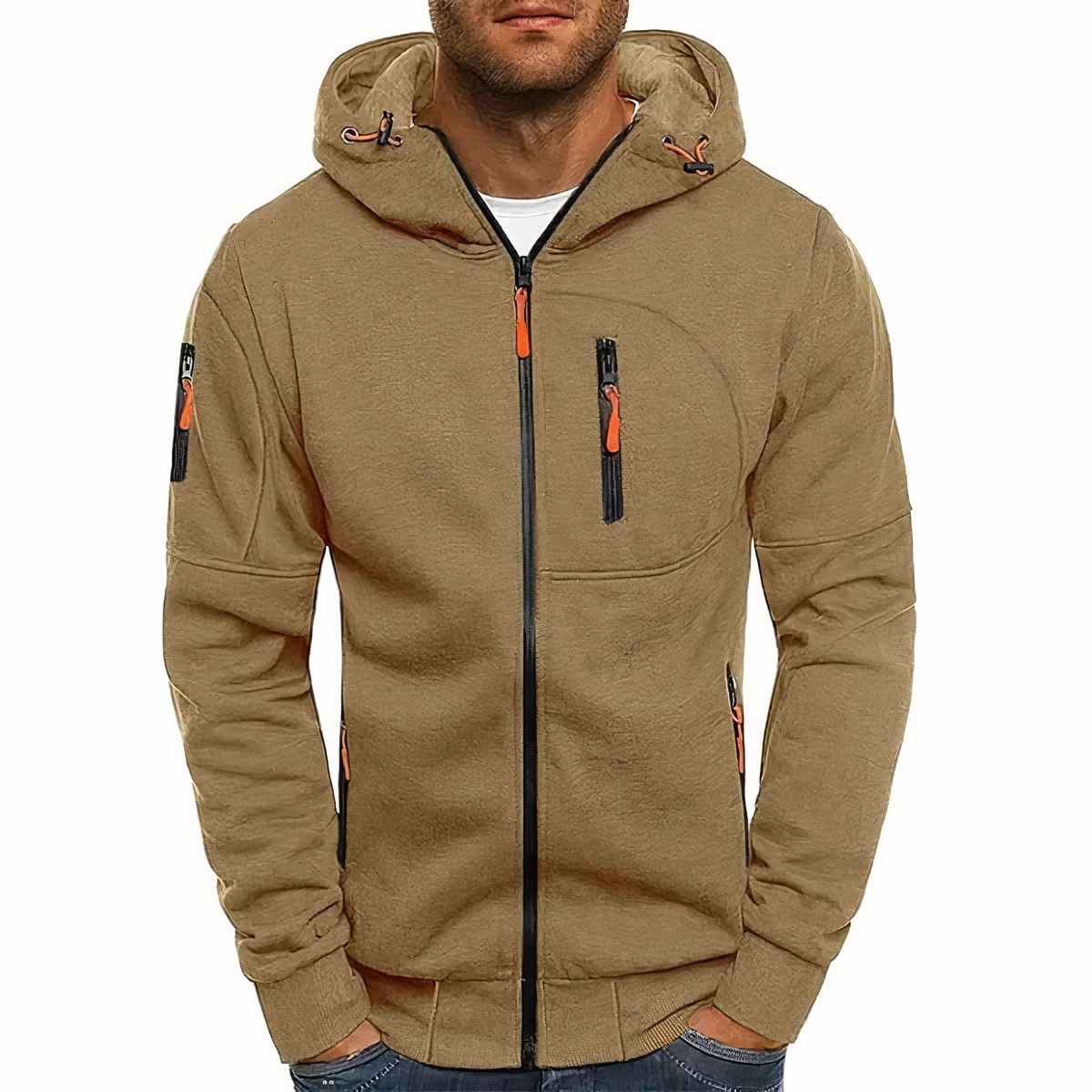Pavel Mens Zip Hoodie Lightweight Comfort With Pockets For Active Men Modern Urban Style
