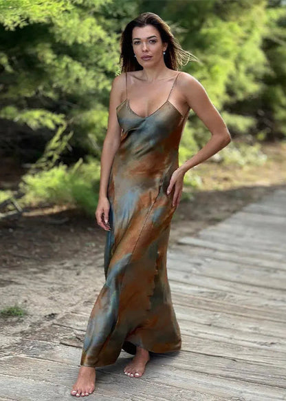 Débora | Printed Long Dress – Backless and Summer Style