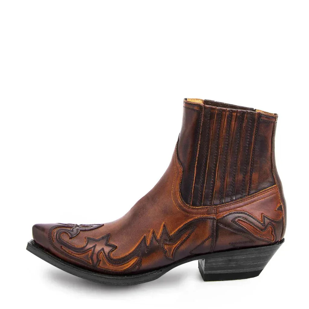 Men's Western Cowboy Ankle Boots Classic Pointed Toe For Everyday Wear And Party