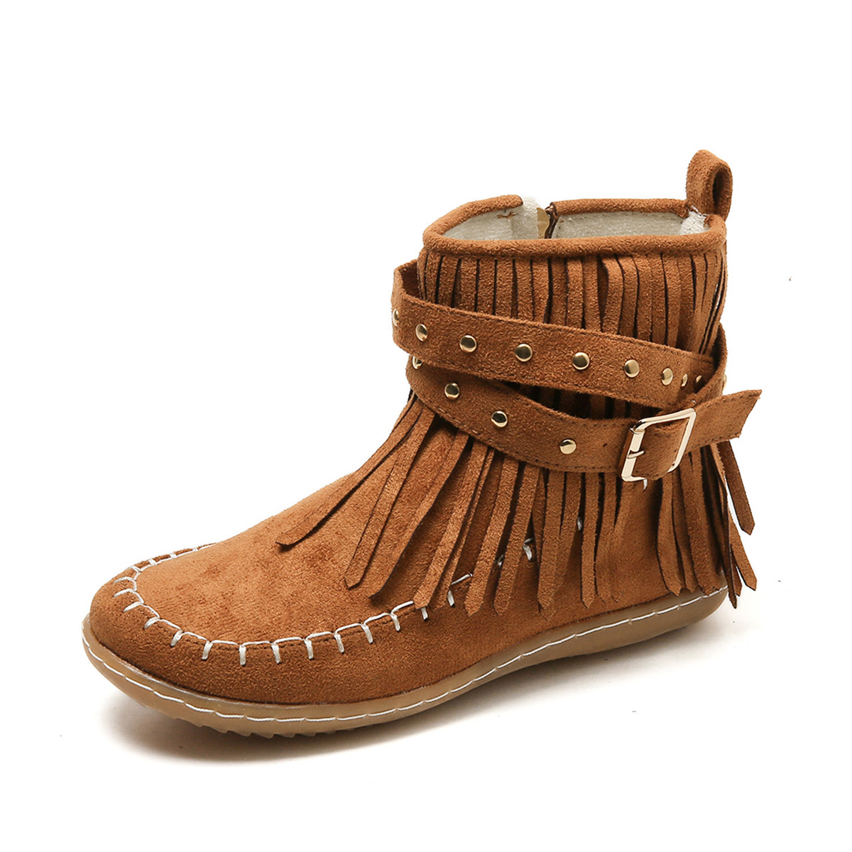 Dominique | Fringe Boots with Buckle for Women