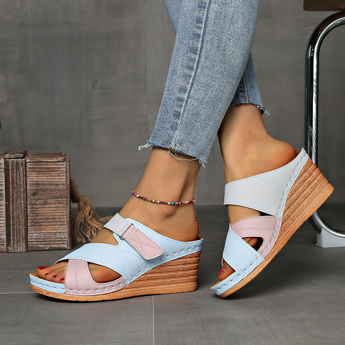Women's Wedge Slides with Comfortable Fit and Supportive Design
