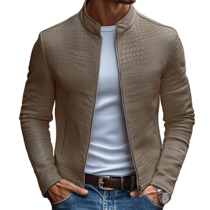 Lyès Slim Fit Jacket For Men With Textured Design And Zip Closure For Refined Urban Style