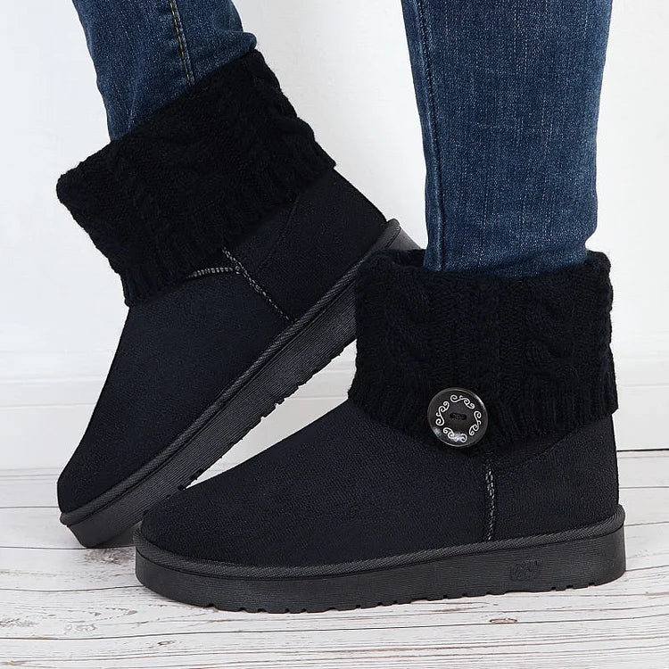 MIVI Women Warm Thick Soles Snow Boots With Plush Lining And Easy Slip On Platform Sole