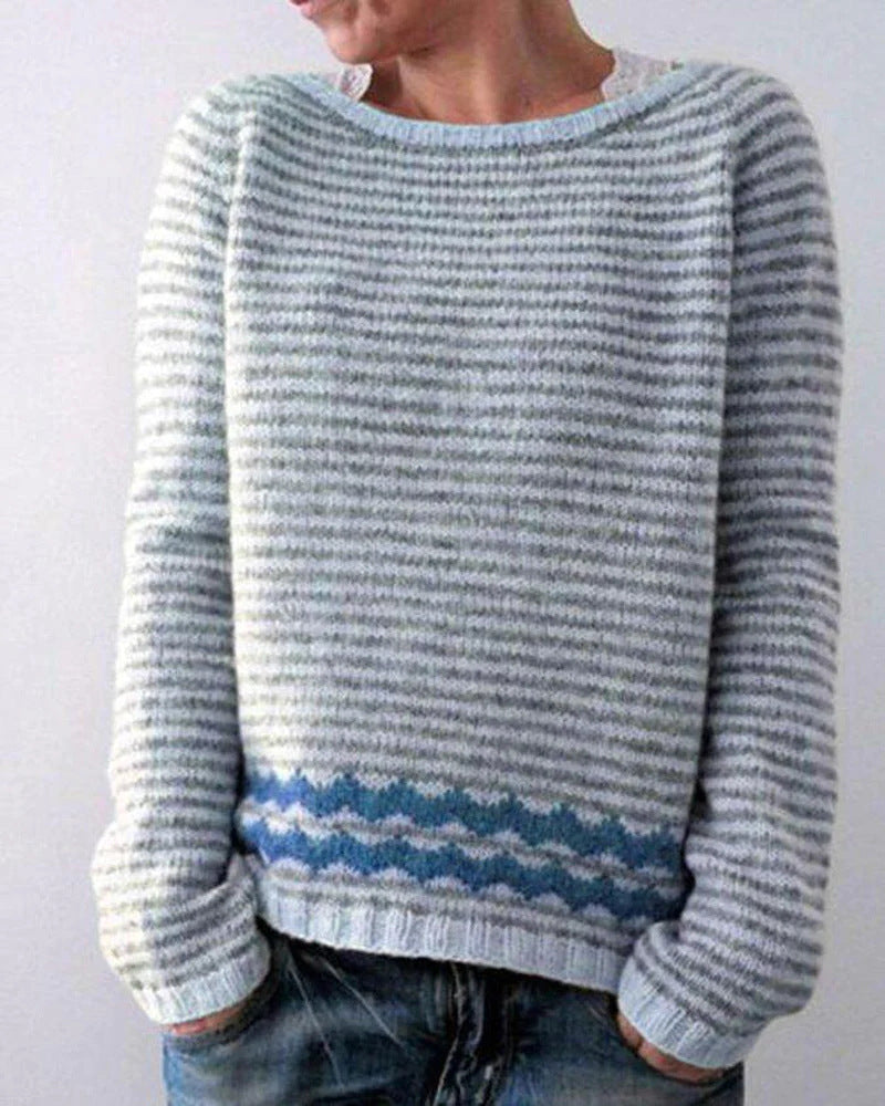Elina – Wool Winter Sweater with Ethnic Patterns