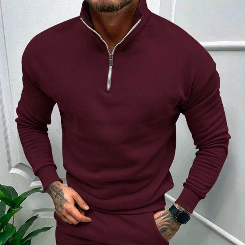Men's Half Zip Sweater Stand Collar For All Day Comfort And Versatile Sporty Elegant Style