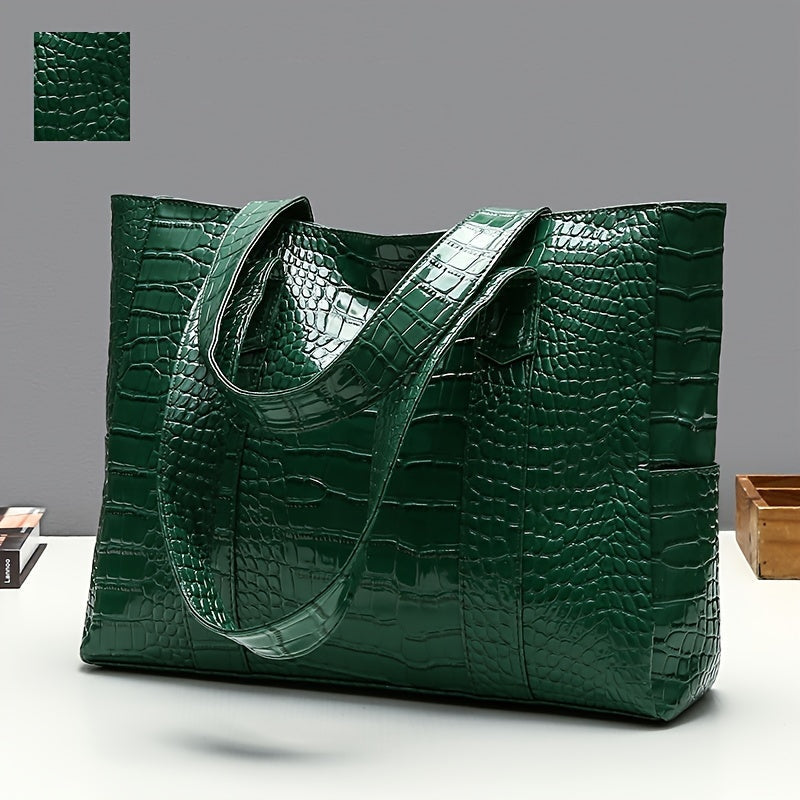 Women's Large Shoulder Bag | Embossed Tote