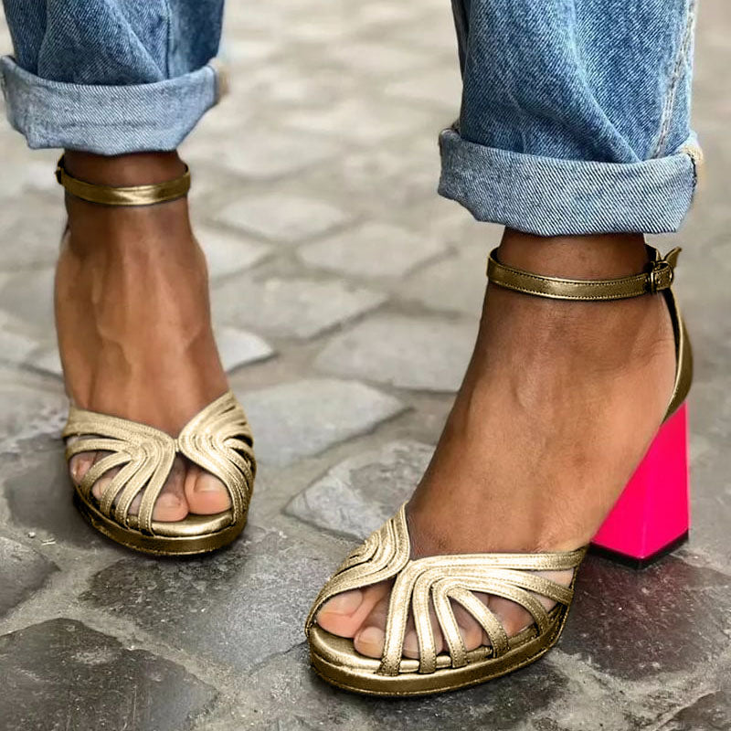 Women's Classic Sandals with Ankle Strap and Open Toe Design - TrendAura