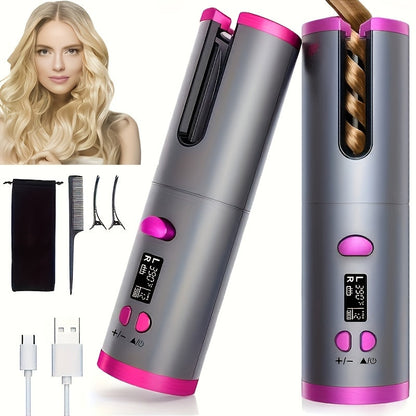 CurlFree™ | Portable Hair Curler – Rechargeable Wand with Auto-Off Safety Feature