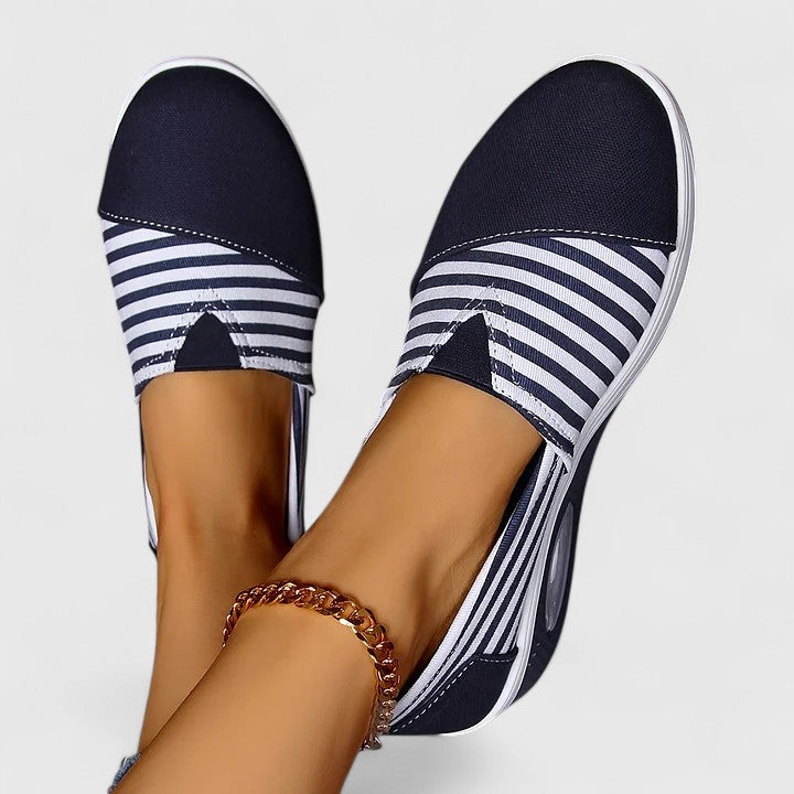 Julia Slip On Wedge Sneakers For Women With Soft Canvas Upper And 3 To 5 Cm Wedge All Day Comfort