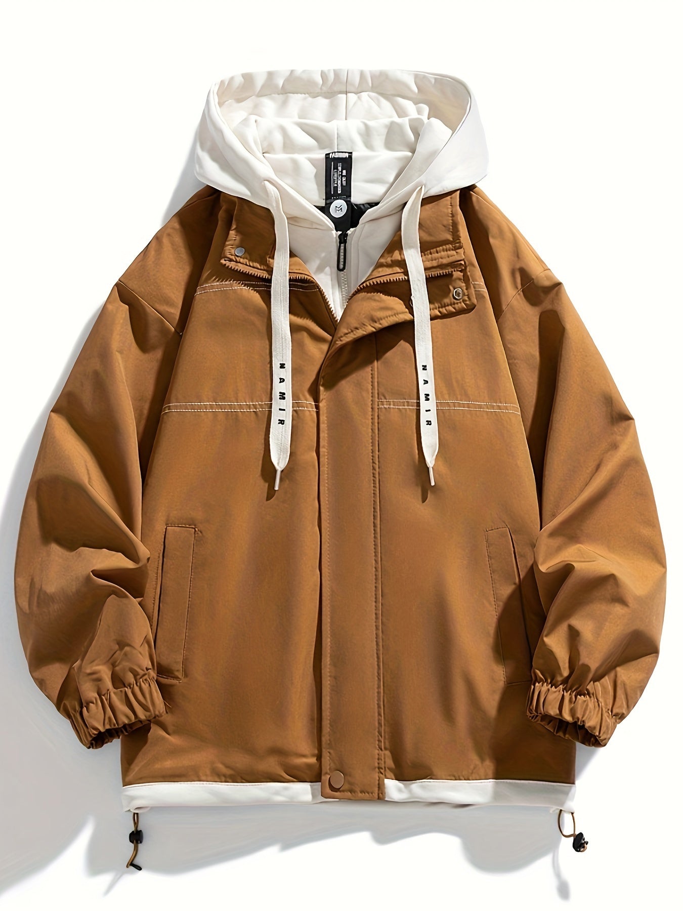 Maverick Layered Hoodie Jacket For Men Modern Zip Up Hooded Outerwear With Layered Look And Versatile Comfort