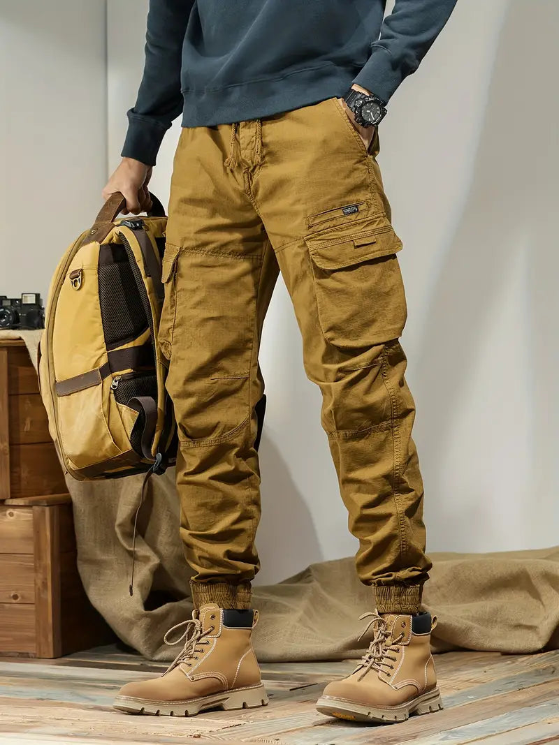 Robust cargo pants with multiple pockets for men - casual outdoor pants