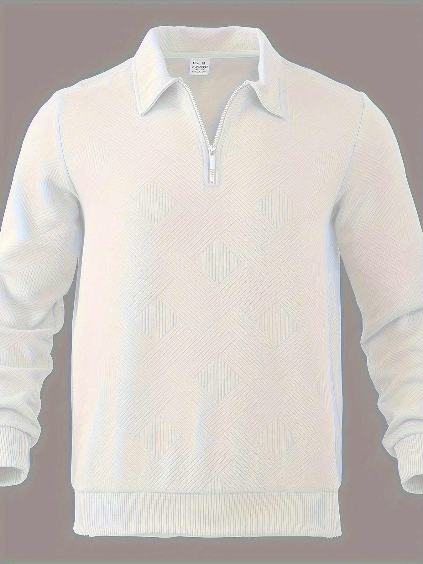 TrendAura Mens Knit Sweater With Half Zip Closure Geometric Textured Pattern Regular Fit For Casual And Smart Wear