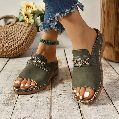 Women's Flat Adjustable Sandals with Comfortable Straps and Easy Fit
